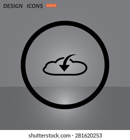 cloud download  icon. vector design
