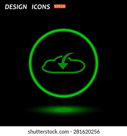 cloud download  icon. vector design