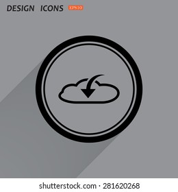 cloud download  icon. vector design