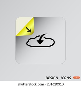cloud download  icon. vector design