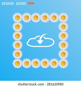 cloud download  icon. vector design