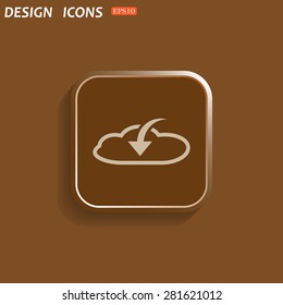 cloud download  icon. vector design