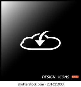 cloud download  icon. vector design