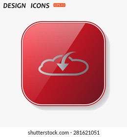 cloud download  icon. vector design