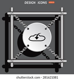 cloud download  icon. vector design