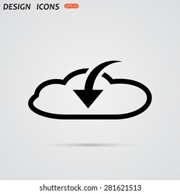 cloud download  icon. vector design