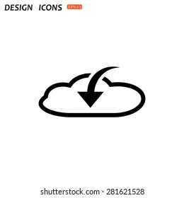 cloud download  icon. vector design