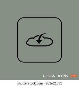 cloud download  icon. vector design