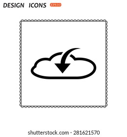 cloud download  icon. vector design