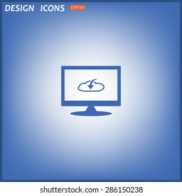 cloud download  icon. vector design