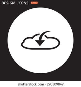 cloud download  icon. vector design
