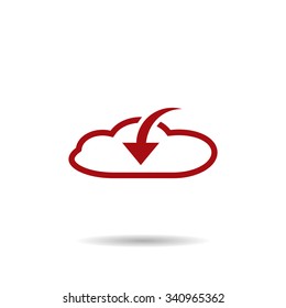 cloud download  icon. vector design