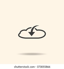 cloud download  icon. vector design