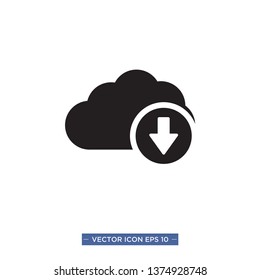 cloud download icon vector illustration