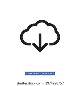 cloud download icon vector illustration