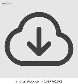 cloud download icon vector illustration
