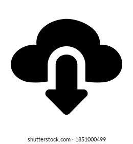 Cloud Download icon vector illustration in solid style for any projects, use for website mobile app presentation