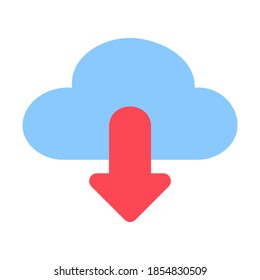 Cloud-Download-Symbol im flachen Stil für jedes Projekt, verwenden Sie für die Website-Mobile-App-Präsentation