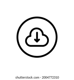 cloud download icon and  Vector illustration isolated on a white background. Premium quality for mobile apps, user interface, presentation, and website. pixel perfect icon