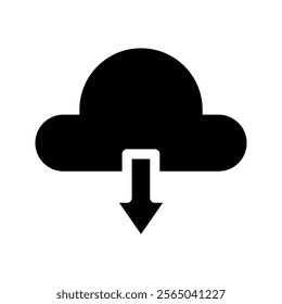 cloud download icon . vector illustration, pictogram isolated on white background. color editable