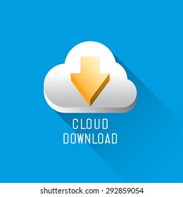 Cloud download icon. Vector illustration