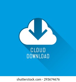 Cloud download icon. Vector Illustration