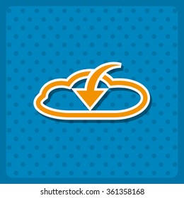 cloud download  icon, vector illustration. Flat design style