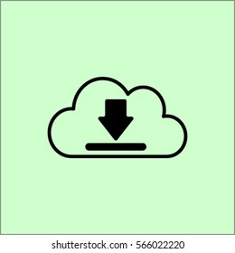Cloud download icon, vector illustration