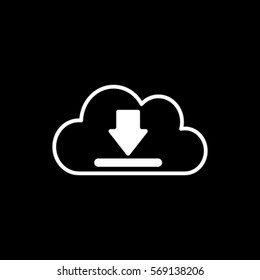 Cloud download icon, vector illustration