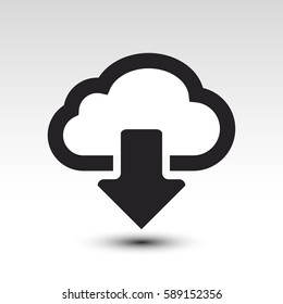 Cloud Download Icon Vector Illustration. Cloud computing data storage Icon.