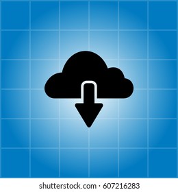 cloud download icon. vector illustration