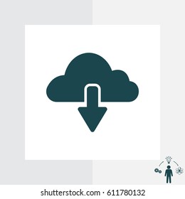 cloud download icon. vector illustration