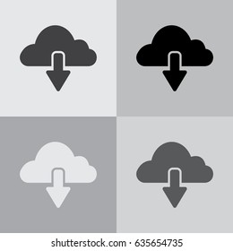 cloud download icon. vector illustration