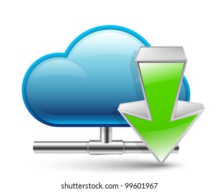 Cloud download icon. Vector Illustration