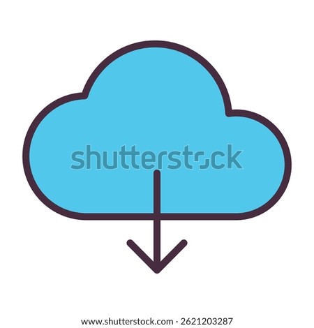 Cloud download icon. vector illustration.