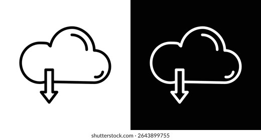 ícone de download na nuvem vetor simples elemento ilustração editável