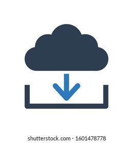 cloud download icon vector symbol