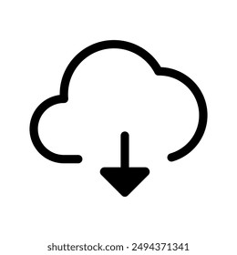 Cloud Download Icon Vector Symbol Design Illustration