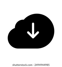 Cloud Download Icon Vector Symbol Design Illustration