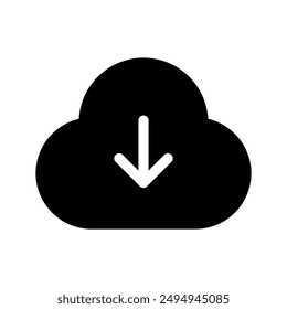 Cloud Download Icon Vector Symbol Design Illustration