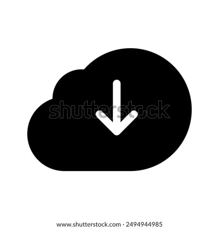 Cloud Download Icon Vector Symbol Design Illustration