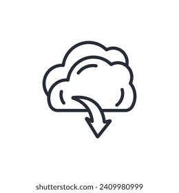 Cloud download icon. vector.Editable stroke.linear style sign for use web design,logo.Symbol illustration.