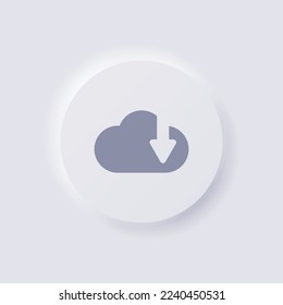 Cloud download Icon, White Neumorphism soft UI Design for Web design, Application UI and more, Button, Vector.