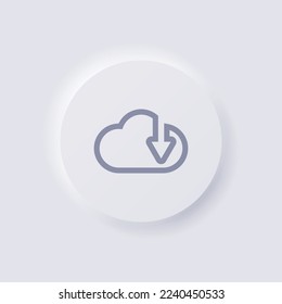Cloud download Icon, White Neumorphism soft UI Design for Web design, Application UI and more, Button, Vector.