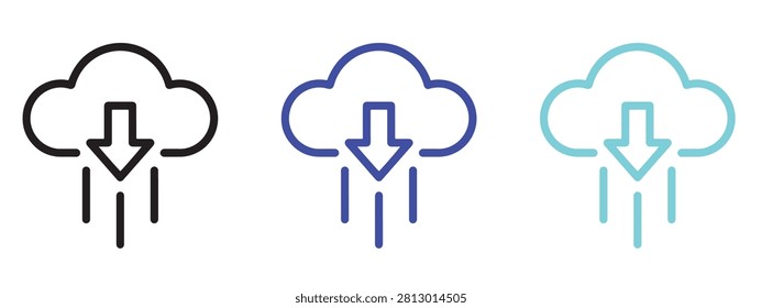 Cloud download icons with downward arrow signifying data transfer