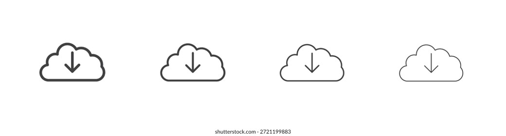 Iconos de Descarga en la nube para gráficos y Diseños web.