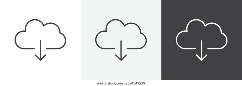 Cloud download icons graphics pack vectors.