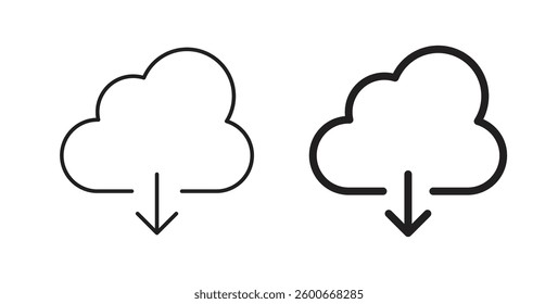 Cloud download icons graphics set vectors