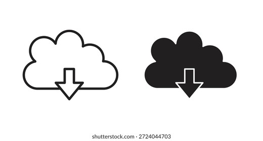 Diseño del logotipo de los iconos de la Descarga de la nube, iconos del pictograma