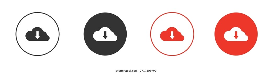 Wolke herunterladen Symbole einfache flache Silhouette Vektorgrafik